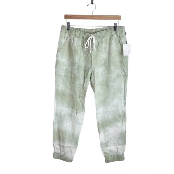 Bella Dahl Pants - New Bella Dahl Large Tie Dye Linen Jogger Pants Green